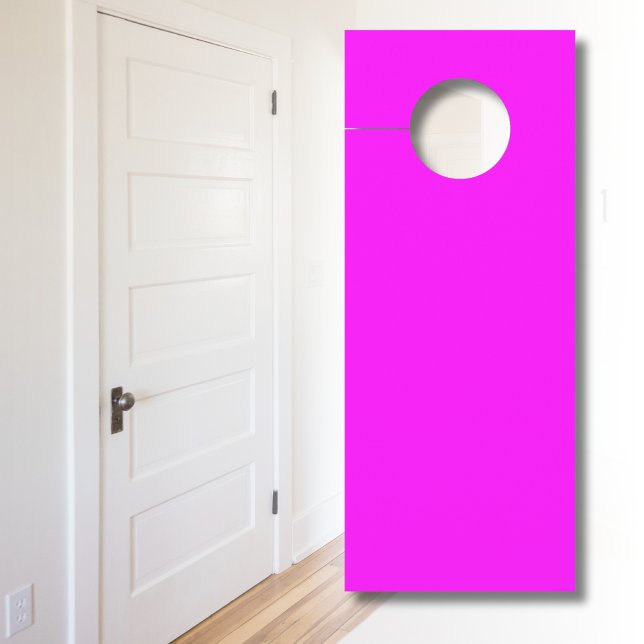 Affichette De Porte Couleur solide Fuchsia | Classic Elegant (Créateur téléchargé)