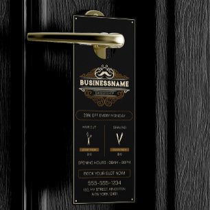 Affichette De Porte Coupe de cheveux vintage en salon de coiffure barb