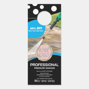Affichette De Porte Coupon de lavage sous pression minimaliste pour pr