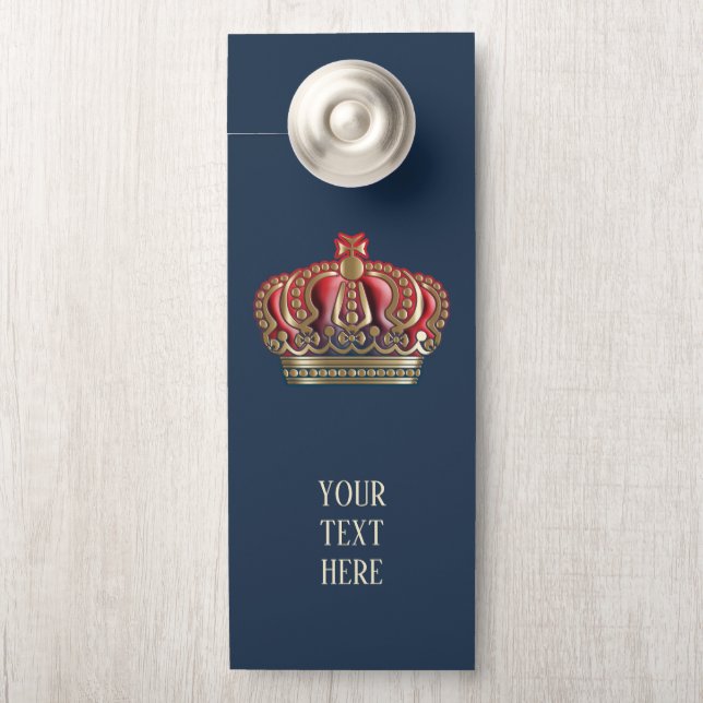 Affichette De Porte Couronne de la Croix Royale - Bleu Or (Sur le bouton)