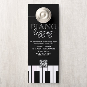 Affichette De Porte Cours de piano Adultes Enfants Entreprise