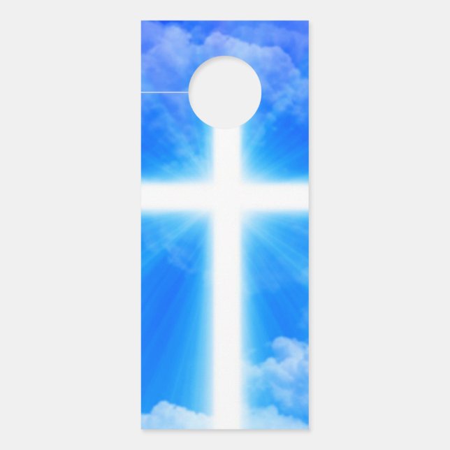 Affichette De Porte Cross of Light Jesus Christ Customizable Christian (Devant)