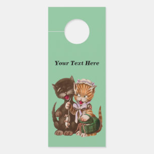Affichette De Porte Cuisine Brown Chatte Chatte Chatte Rats Couple dan
