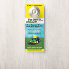 Affichette de porte de coupe de l'herbe dans le pa