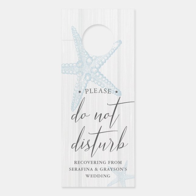 Affichette de porte De Mariage De Plage Ne Disturb (Devant)