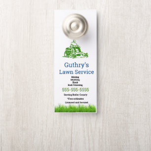 Affichette de porte de service de pelouse