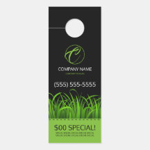 Affichette de porte de soins de pelouse