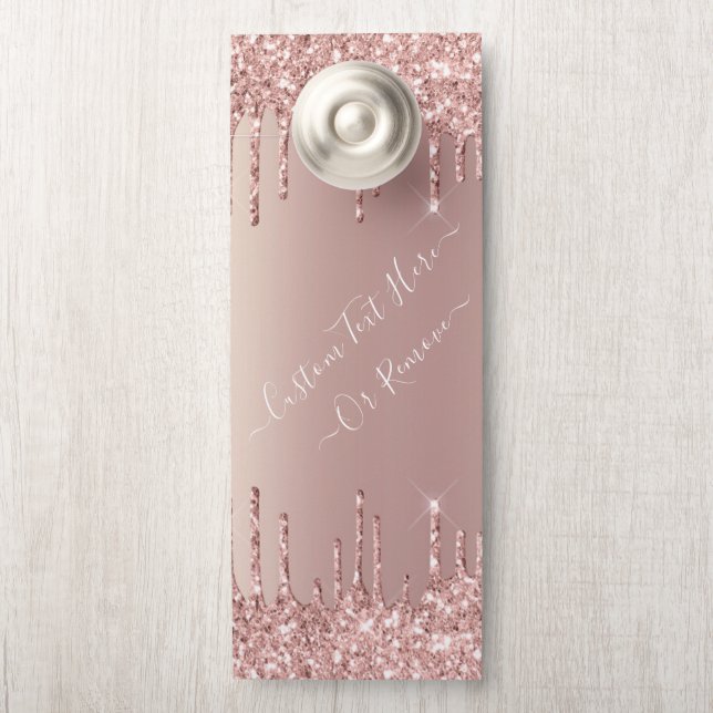 Affichette de porte de texte personnalisé rose Gol (Sur le bouton)