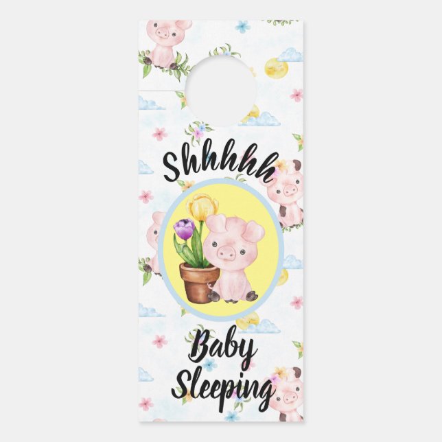 Affichette De Porte Décor de porte couchage pour bébé doux (Devant)
