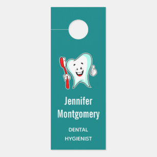 Affichette De Porte Dental Care Happy Tooth