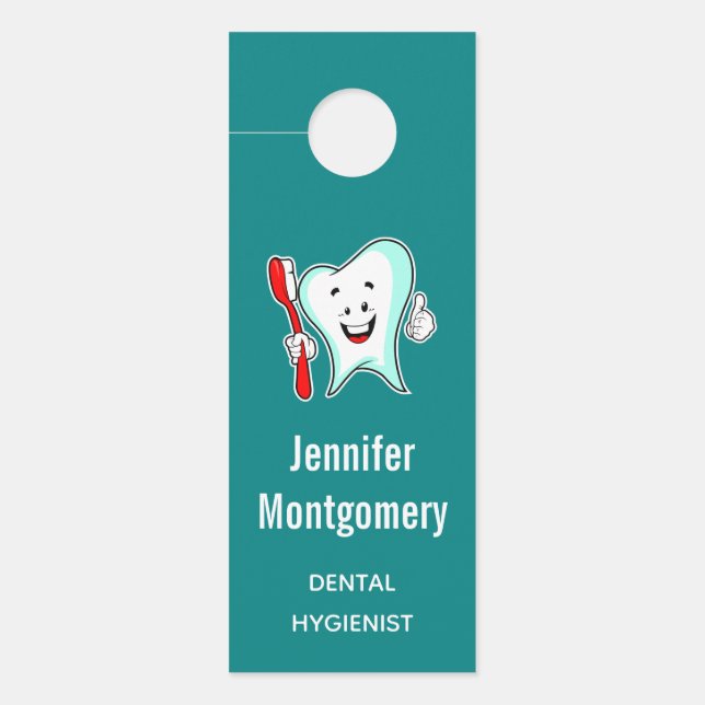 Affichette De Porte Dental Care Happy Tooth (Devant)