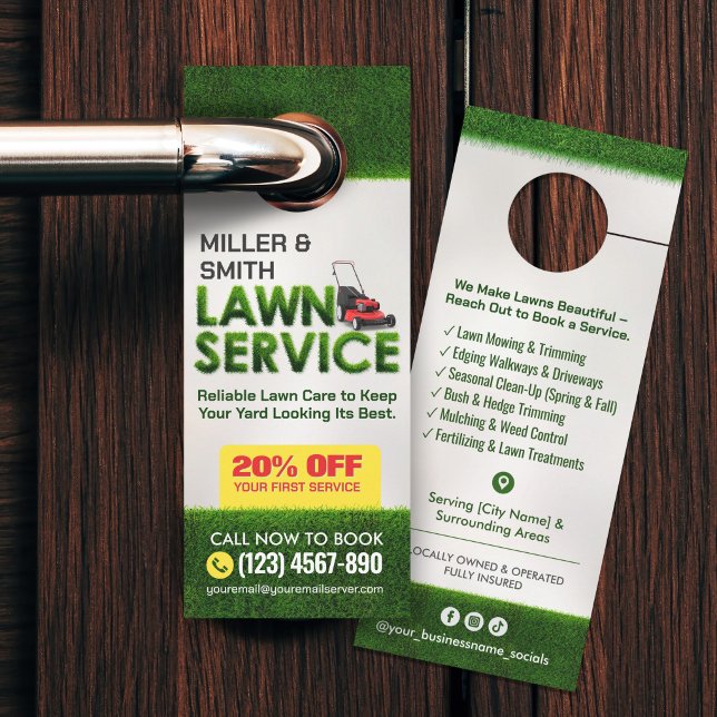 Affichette De Porte Dépliant de service professionnel d'entretien de p (Créateur téléchargé)