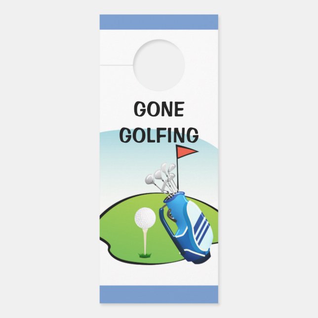 Affichette De Porte Dessin de golf conçu (Devant)