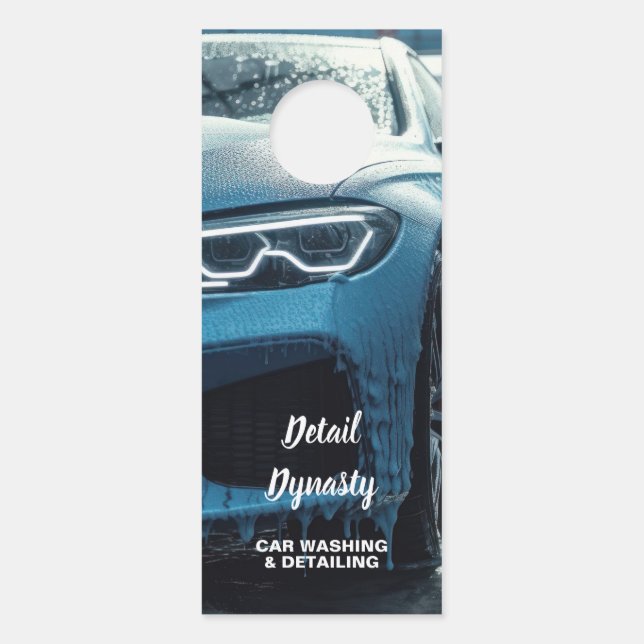 Affichette De Porte Détail automatique du lavage de voiture (Devant)