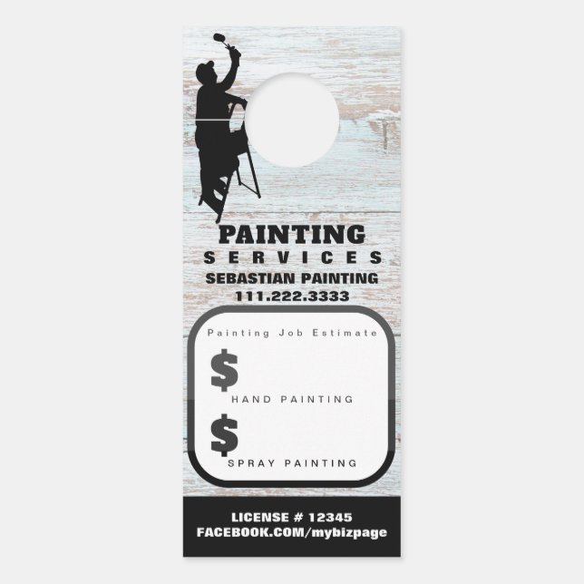 Affichette De Porte *~* Devis QR Estimation Accueil Peinture Extérieur (Devant)