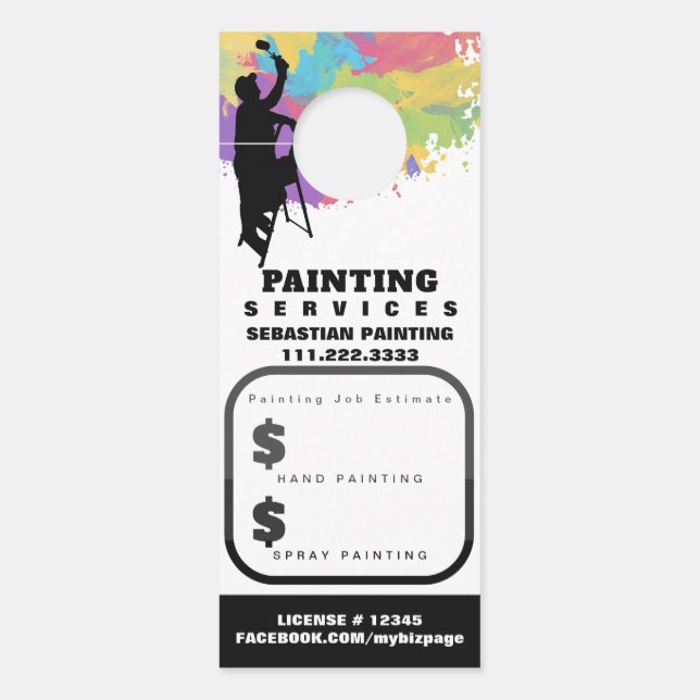 Affichette De Porte *~* Devis QR Estimation Accueil Peinture extérieur (Devant)