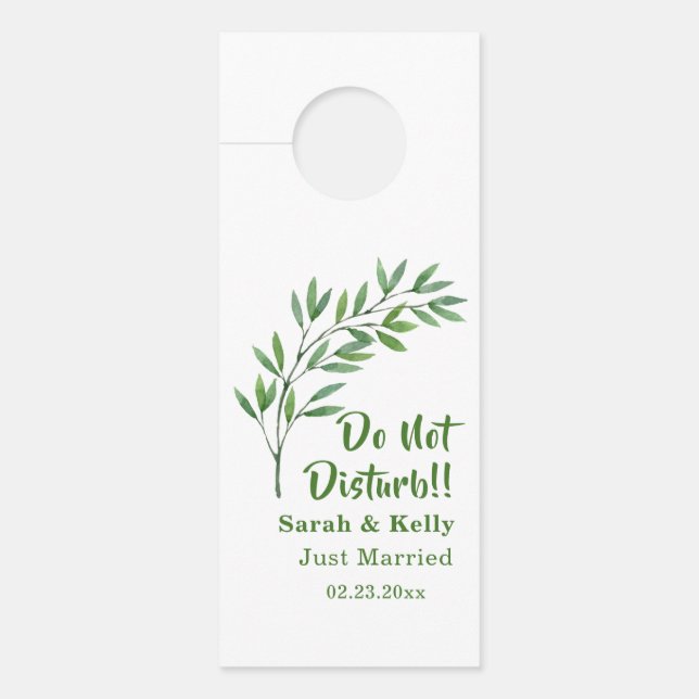 Affichette De Porte Direction de la verdure botanique "Ne pas déranger (Devant)