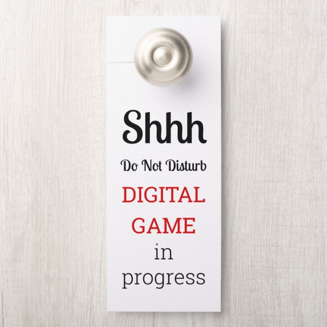 Affichette De Porte Do Not Disturb Game In Progress (Sur le bouton)