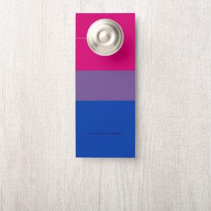 Affichette De Porte Drapeau de fierté bisexuel de SlipperyJoe's lavand