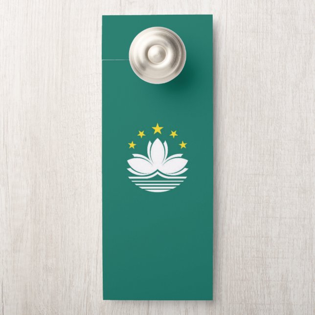 Affichette De Porte Drapeau de Macao (Sur le bouton)