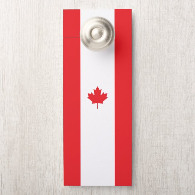 Affichette De Porte Drapeau du Canada (Sur le bouton)