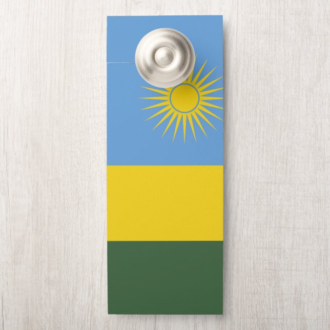 Affichette De Porte Drapeau du Rwanda (Sur le bouton)