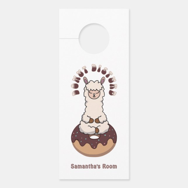 Affichette De Porte Drôle mignon Disturbe Donut Double Côté Personnali (Devant)