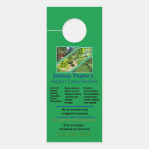 Affichette de porte du service de pelouse avec pho