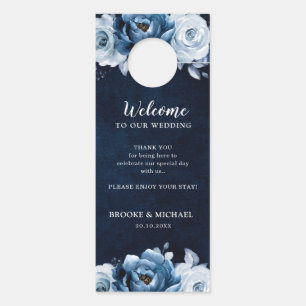 Affichette De Porte Dusty Blue Slate Mariage ne dérange pas la porte