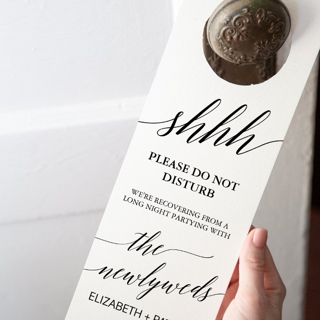 Affichette De Porte Élégant Mariage de calligraphie noire invité (Créateur téléchargé)