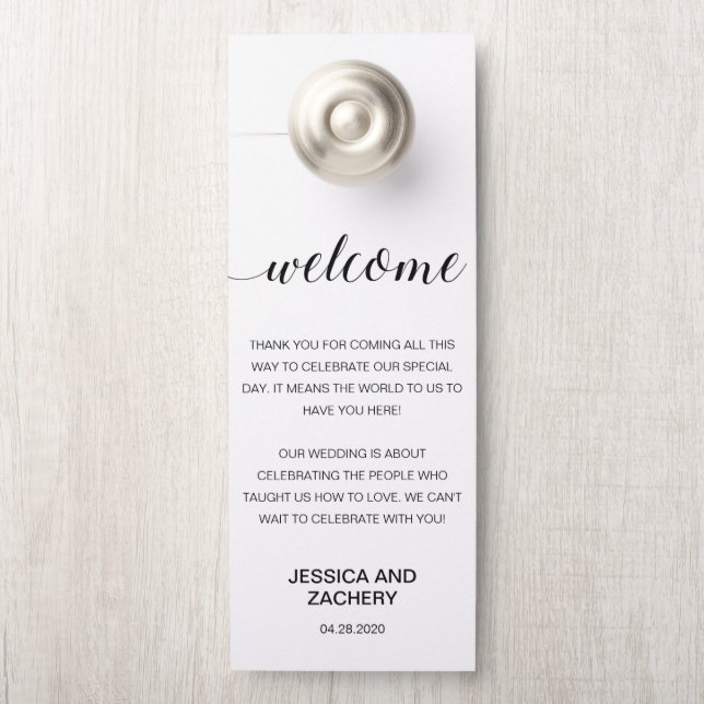 Affichette De Porte Élégant Merci noir blanc Mariage (Sur le bouton)