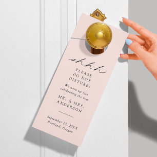 Affichette De Porte Élégant Moderne Script Blush Ne Disturbe Pas Maria