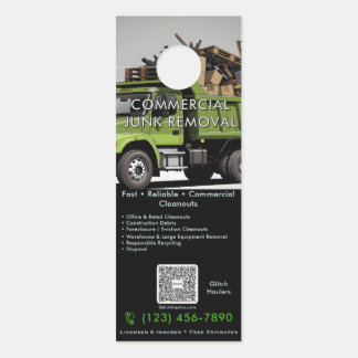 Affichette De Porte Enlèvement de déchets commerciaux Porte-crochet Bu