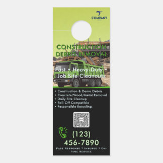Affichette De Porte Enlèvement des débris de construction Porte-étique