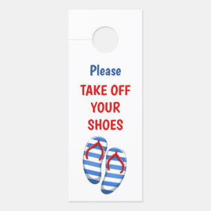 Affichette De Porte Enlevez votre panneau Chaussures