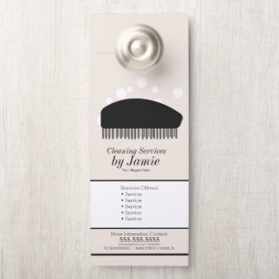 Affichette De Porte Entreprise de service de nettoyage Brosse à bulles