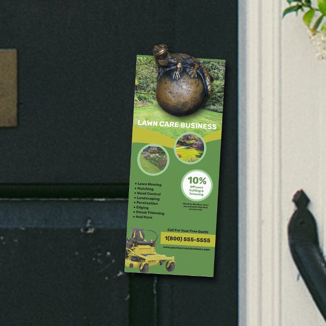 Affichette De Porte Entreprises de soins de pelouse (Créateur téléchargé)