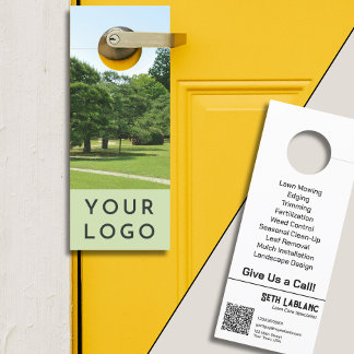 Affichette De Porte Entretien de la pelouse et Landscaping Photo QR Co