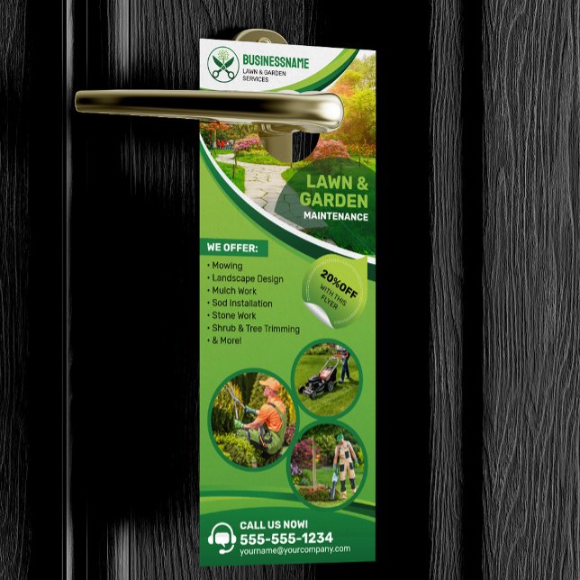 Affichette De Porte Entretien de pelouse et de jardin Découpage d'atte (Créateur téléchargé)