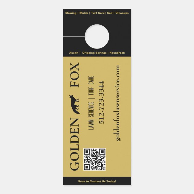 Affichette De Porte Estimation du code QR du service de pelouse (Devant)