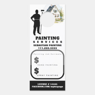 Affichette De Porte *~* Estimer Citation Maison peinture QR externe