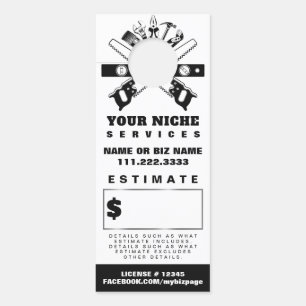 Affichette De Porte *~* Estimer Devis Trades Carpenter QR Entrepreneur