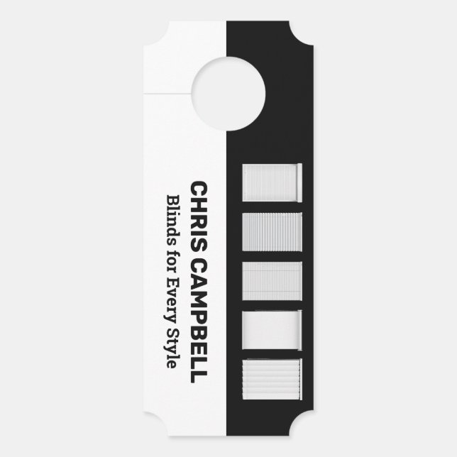 Affichette De Porte Fenêtre Aveugle QR personnalisé (Devant)