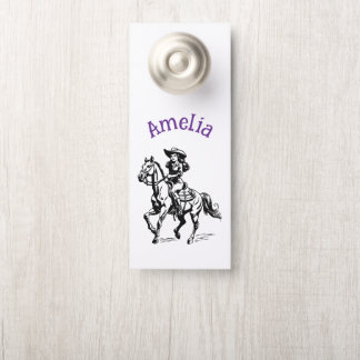 Affichette De Porte Fille de vache