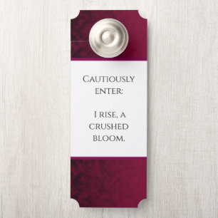 Affichette De Porte Fleur Écrasée