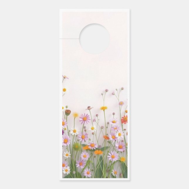 Affichette de porte Fleur sauvage Pastel - Élégant (Devant)