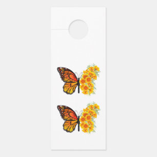Affichette De Porte Flower Butterfly with Yellow California Poppy