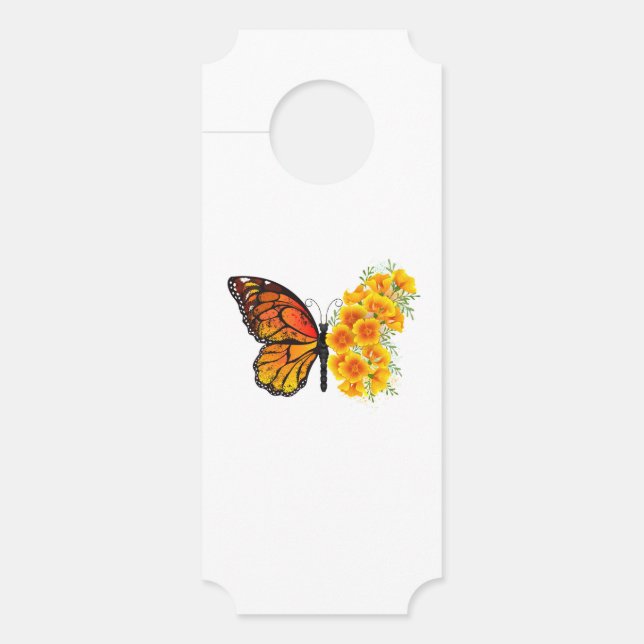 Affichette De Porte Flower Butterfly with Yellow California Poppy (Devant)