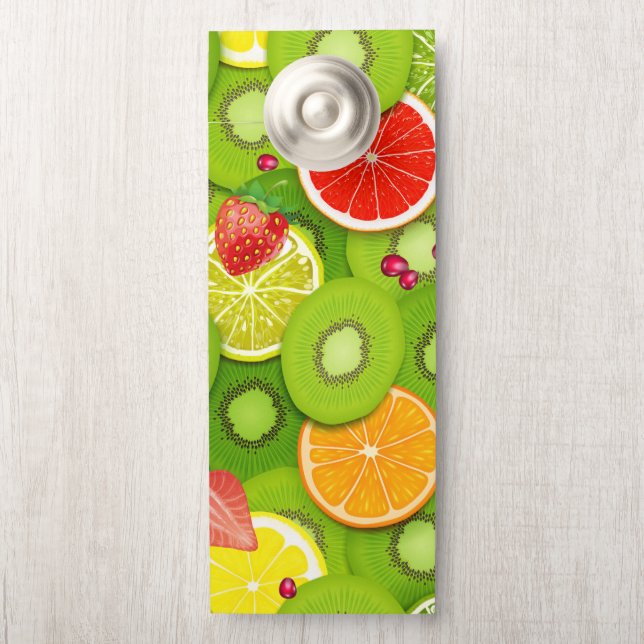 Affichette De Porte Fruits d'été 2 (Sur le bouton)
