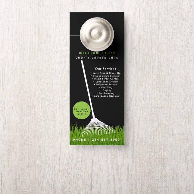 Affichette De Porte Garage de pelouse jardin Paysage Gâteau d'herbe mo (Sur le bouton)